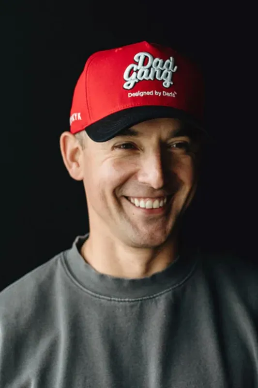 Dad Gang Logo Hat for Men in Red/Black | REDBLACKDGDBD-RED/BLK sold by Glik’s