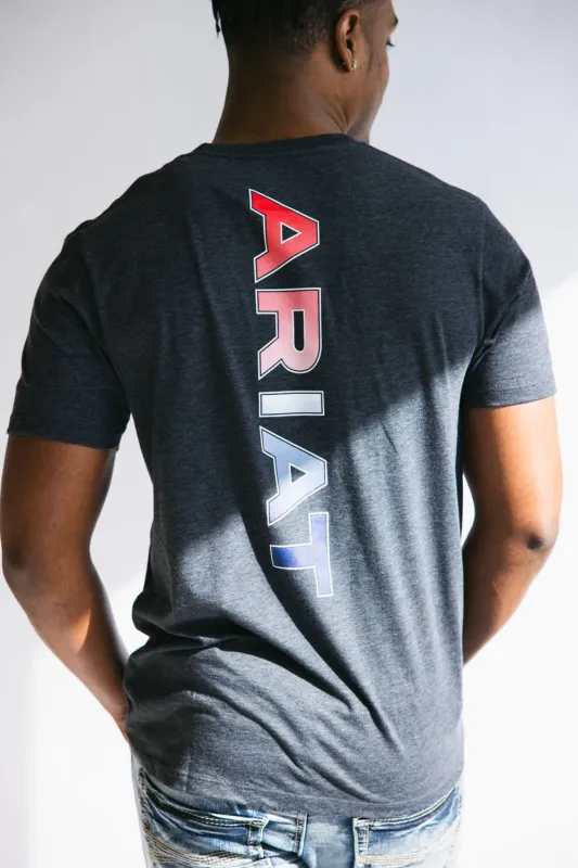 Ariat RWB T-Shirt for Men in Charcoal Heather | 10054771-CHARCOAL sold by Glik’s