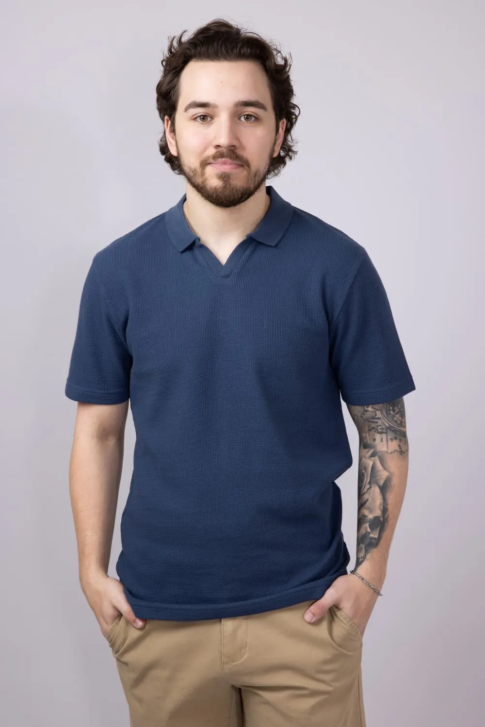PX Johnny Collar Polo Shirt for Men in Navy | 6PP7013M-NAVY sold by Glik’s product image thumbnail 2