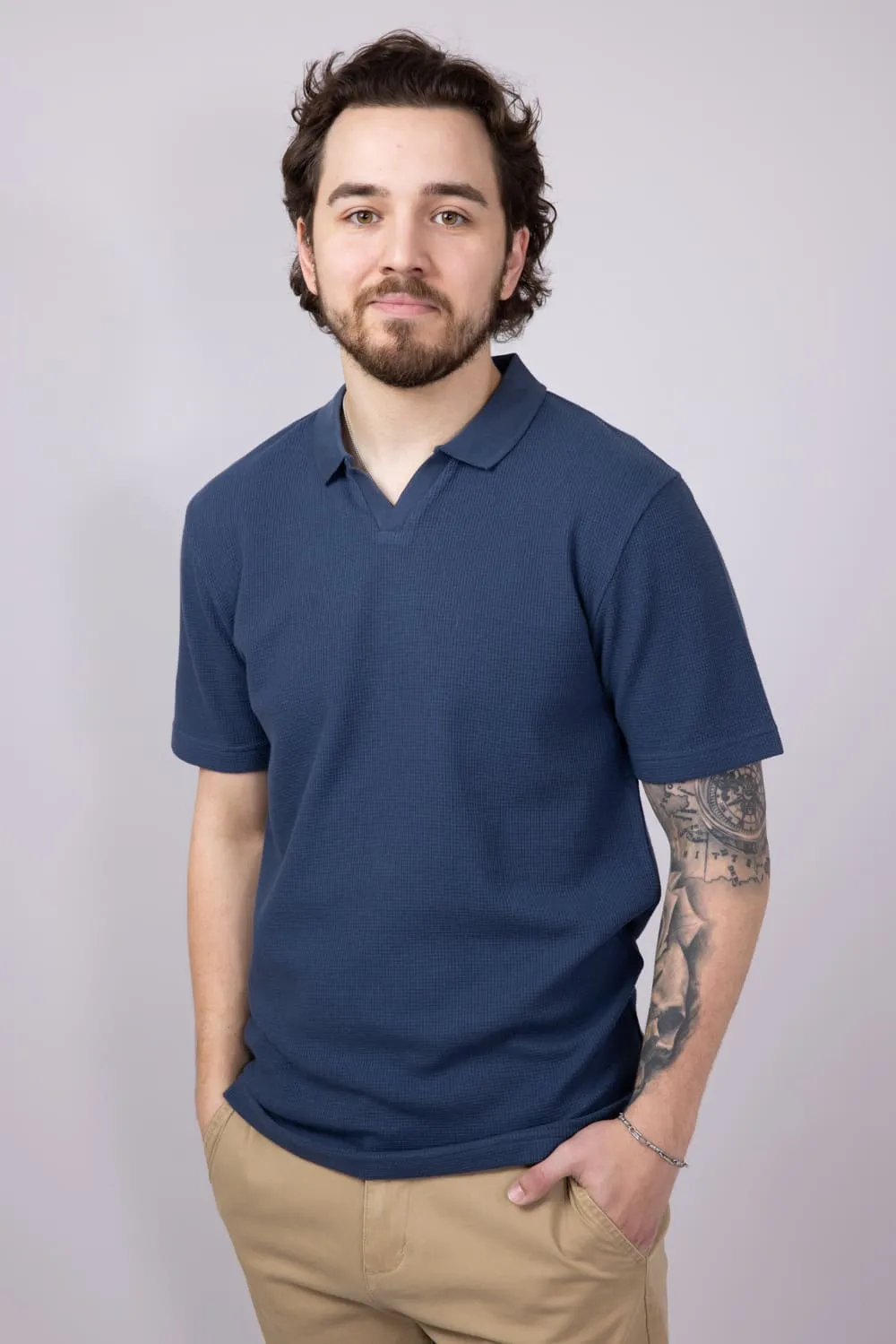 PX Johnny Collar Polo Shirt for Men in Navy | 6PP7013M-NAVY sold by Glik’s product image thumbnail 4