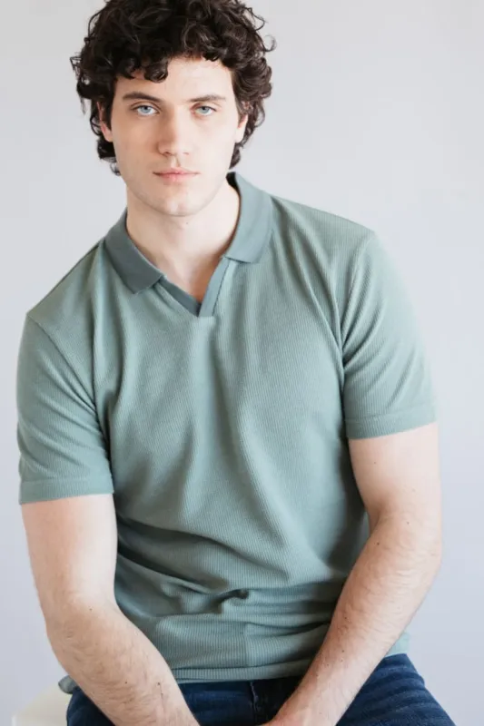 PX Johnny Collar Polo Shirt for Men in Seafoam | 6PP7013M-SEAFOAM sold by Glik’s