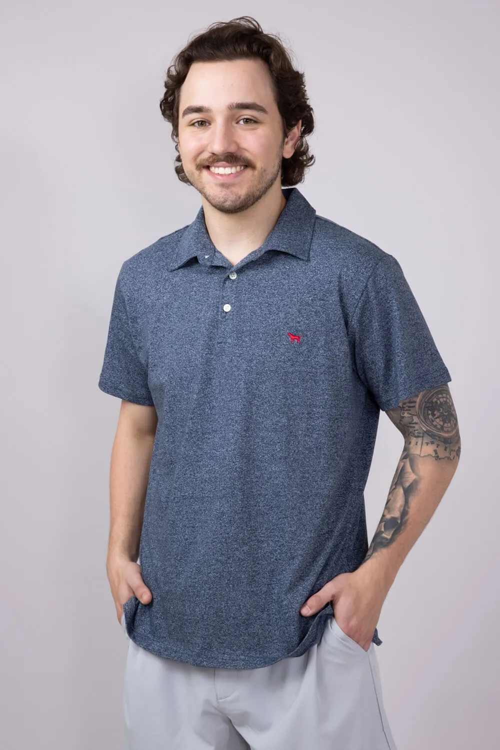 Simply Southern Polo Shirt for Men in Navy | 0125-MN-POLO-HTRNAVY sold by Glik’s product image thumbnail 3