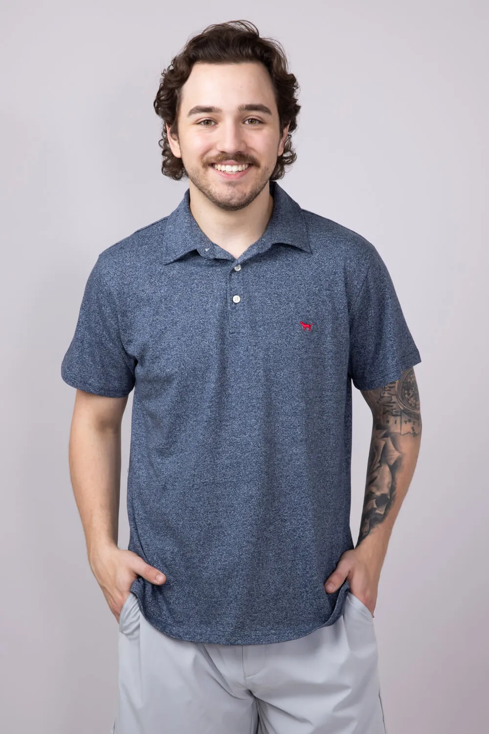 Simply Southern Polo Shirt for Men in Navy | 0125-MN-POLO-HTRNAVY sold by Glik’s