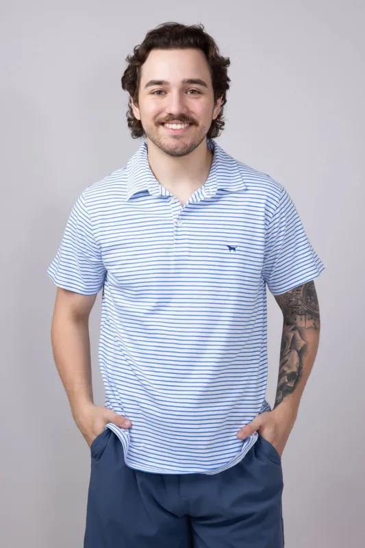 Simply Southern Stripe Polo Shirt for Men in Blue | 0125-MN-POLO-BLUSTRP sold by Glik’s