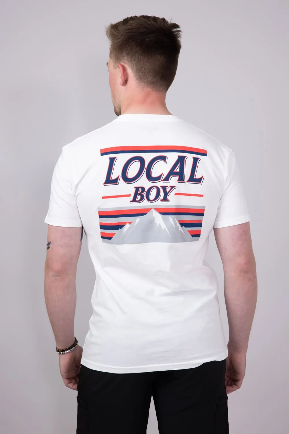 Local Boy Busch T-Shirt for Men in White | L1000531-WHITE sold by Glik’s