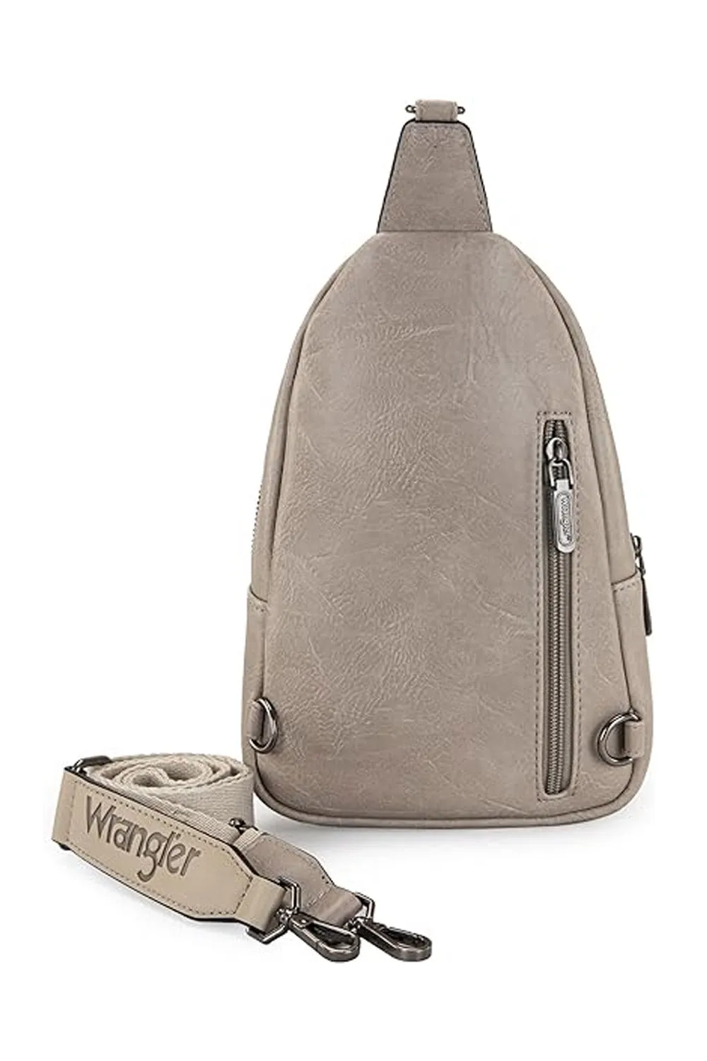 Wrangler Dual Zippered Crossbody Sling Bag for Women in Grey | WG87-227 LGY sold by Glik’s product image thumbnail 4