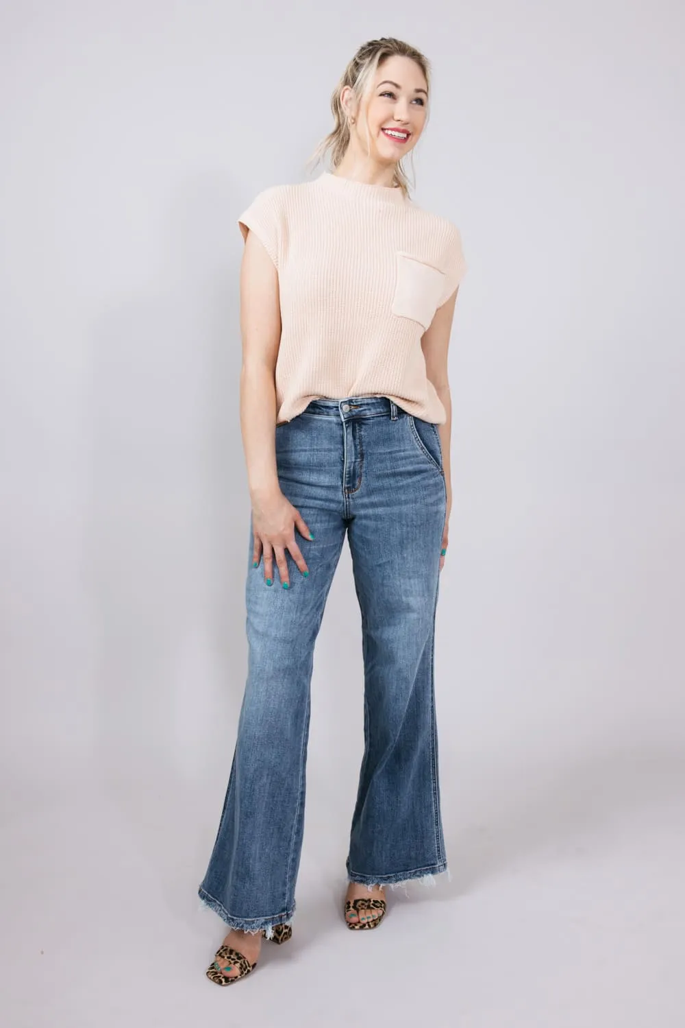 Simply Southern Breeze Knit Cap Sleeve Sweater for Women in Macadamia Tan | PP-0125-TOP-BREEZE-PKT-MCDMIA sold by Glik’s product image thumbnail 2