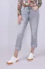 Mica Mid Rise Cuffed Straight Jeans for Women in Grey | MDP-T3385 sold by Glik’s