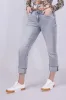 Mica Mid Rise Cuffed Straight Jeans for Women in Grey | MDP-T3385 sold by Glik’s