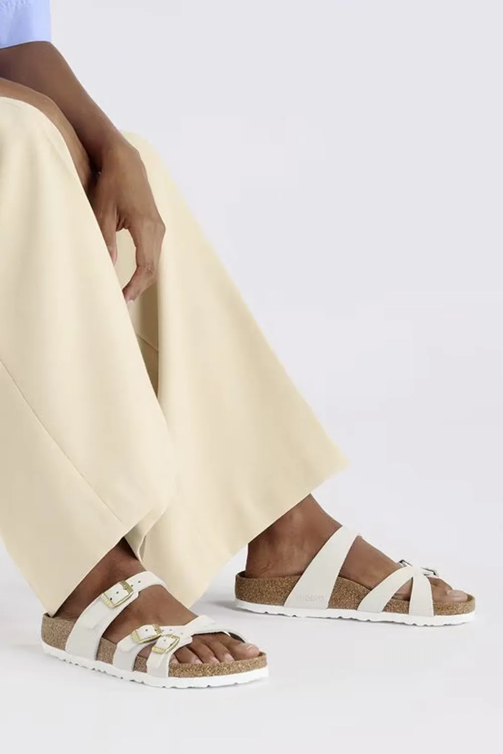 Birkenstock Franca Nubuck Leather Sandals for Women in Antique White | 1029406 sold by Glik’s product image thumbnail 2