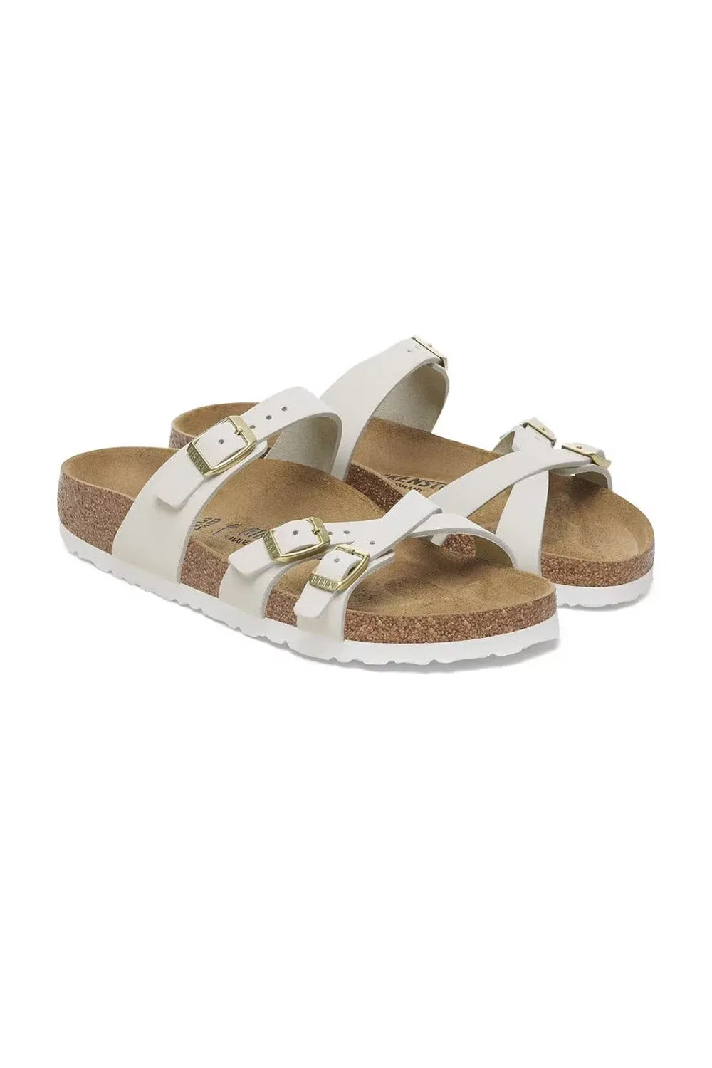 Birkenstock Franca Nubuck Leather Sandals for Women in Antique White | 1029406 sold by Glik’s