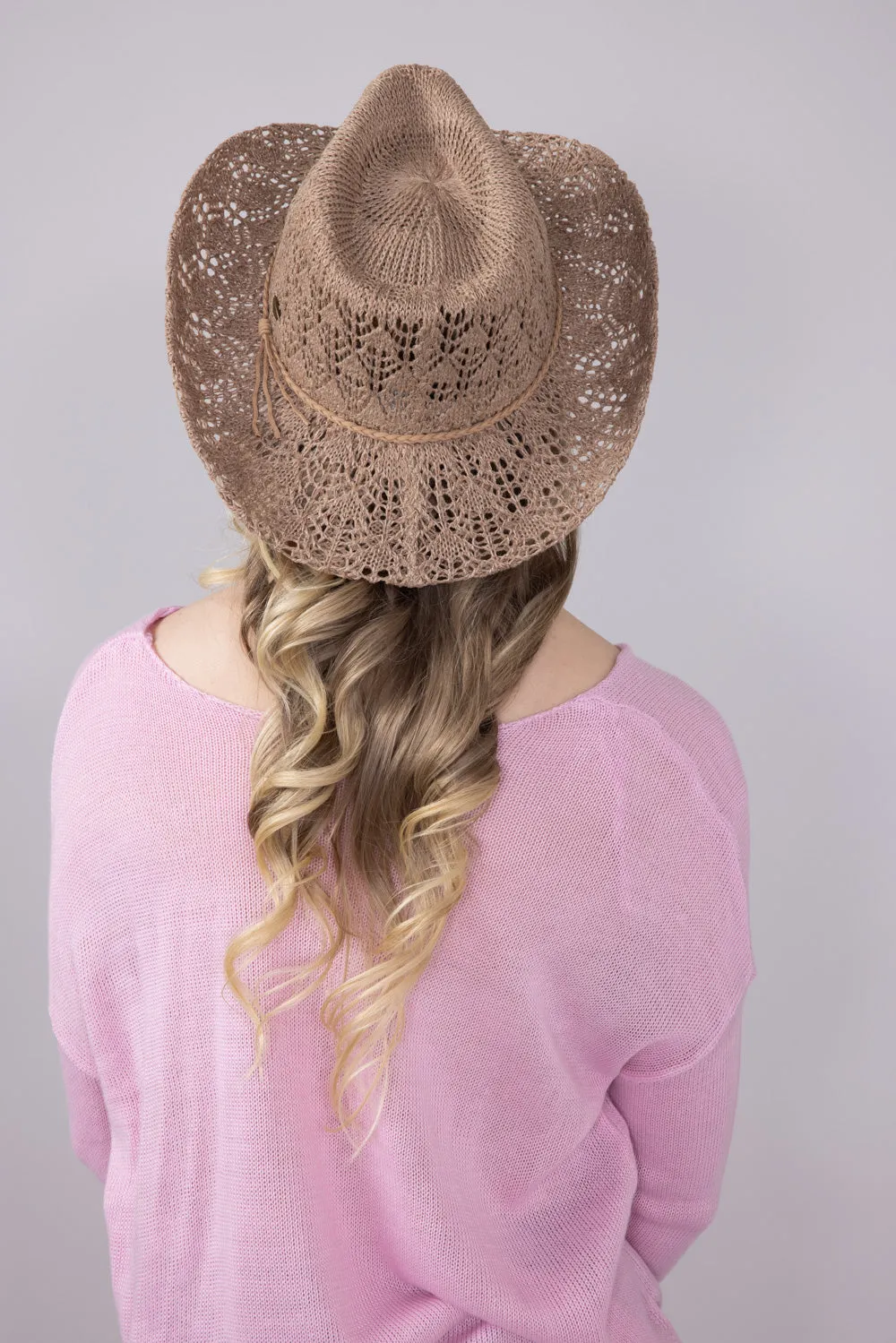 C.C. Woven Cowgirl Hat for Women in Taupe | CBC0136-TAUPE sold by Glik’s product image thumbnail 2