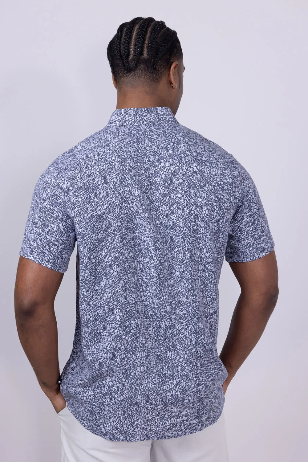 Union Venice Printed Rayon Button Up Shirt for Men in Navy | H13189U-TRUENAVY sold by Glik’s product image thumbnail 4