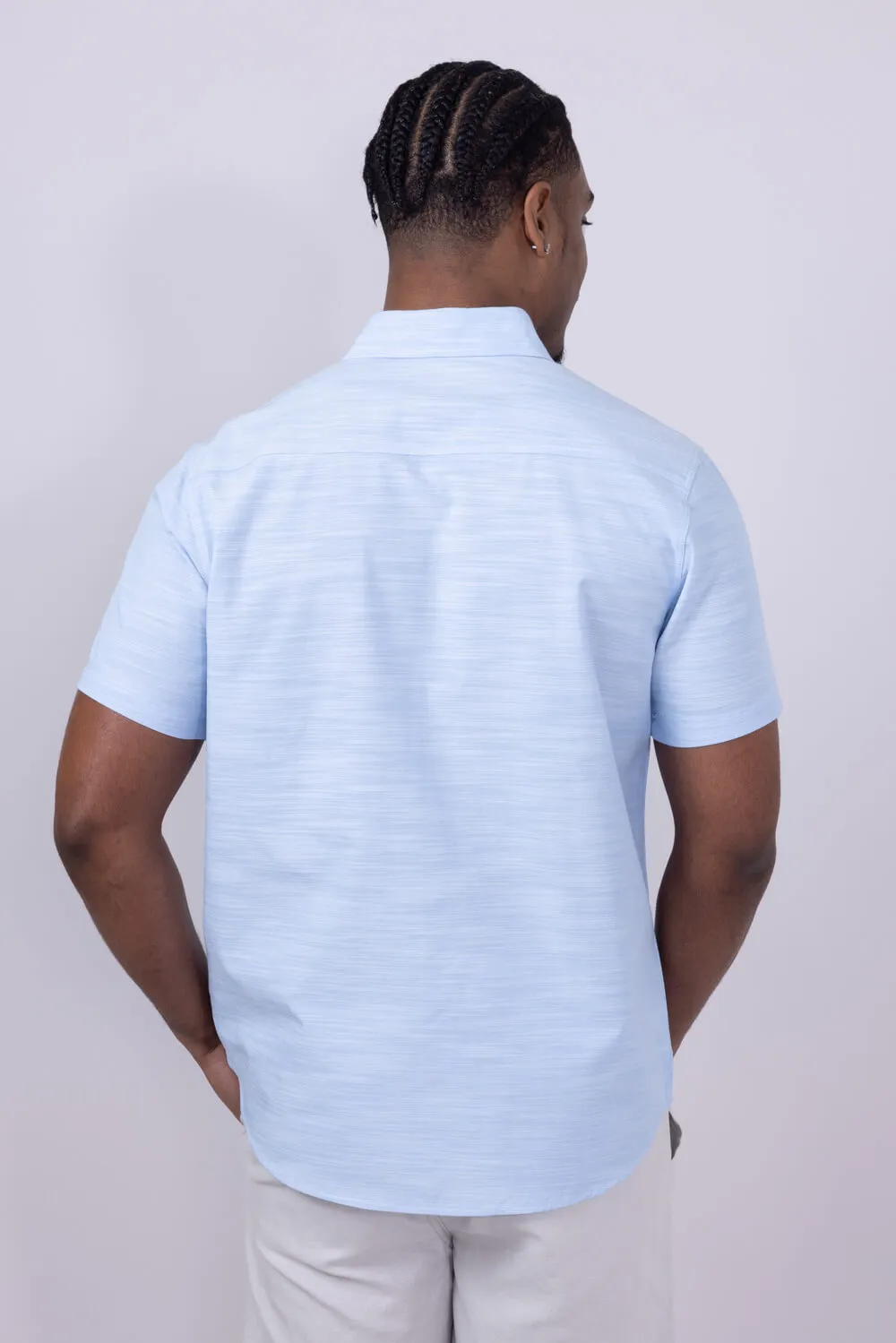 Union Lennox Slub Cotton Button Up Shirt for Men in Blue | H133504-HAMPTONS sold by Glik’s product image thumbnail 3