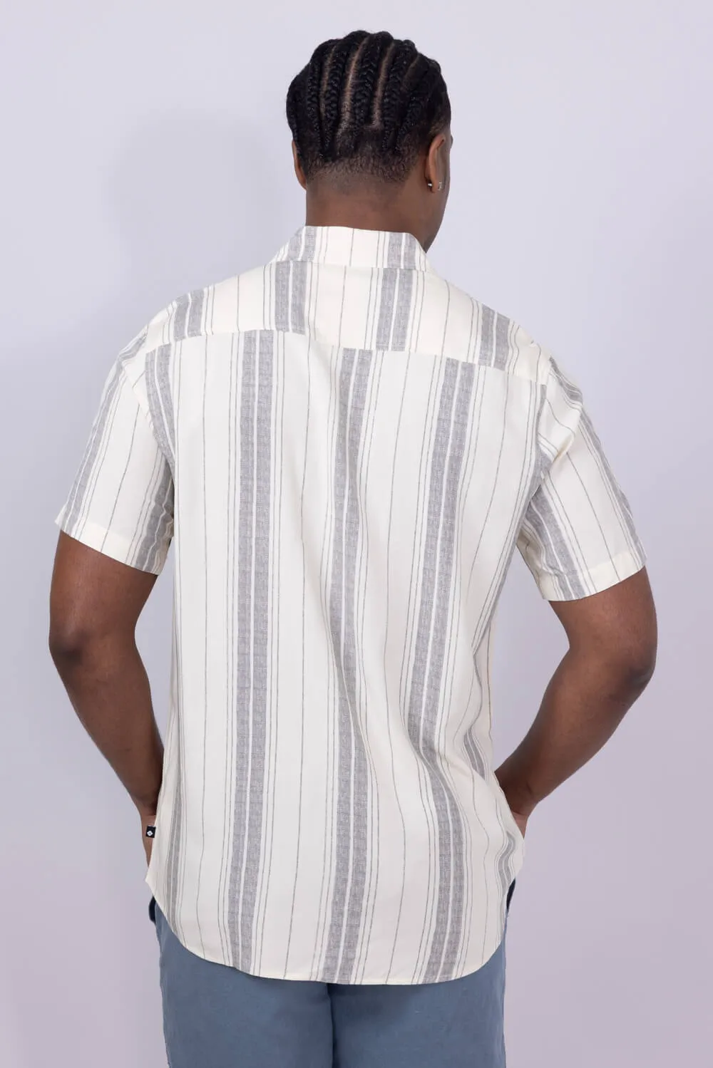 Union Venice Printed Rayon Button Up Shirt for Men in Ivory | H13189U-TIN sold by Glik’s product image thumbnail 3