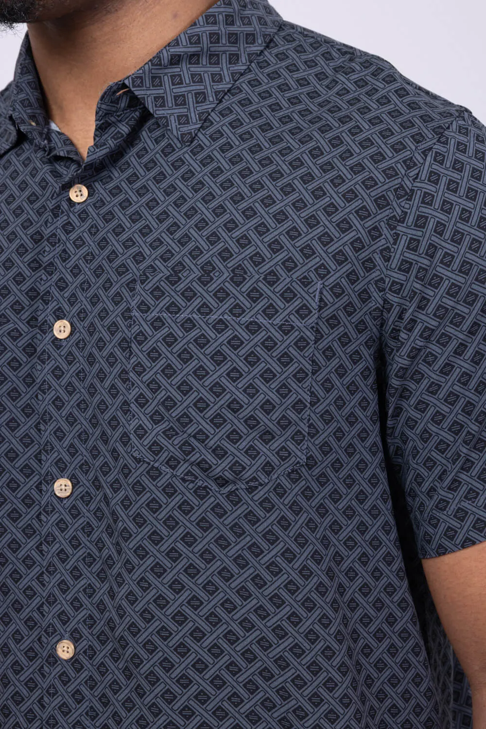 Union Venice Printed Rayon Button Up Shirt for Men in Dark Grey | H13189U-PEWTER sold by Glik’s product image thumbnail 2