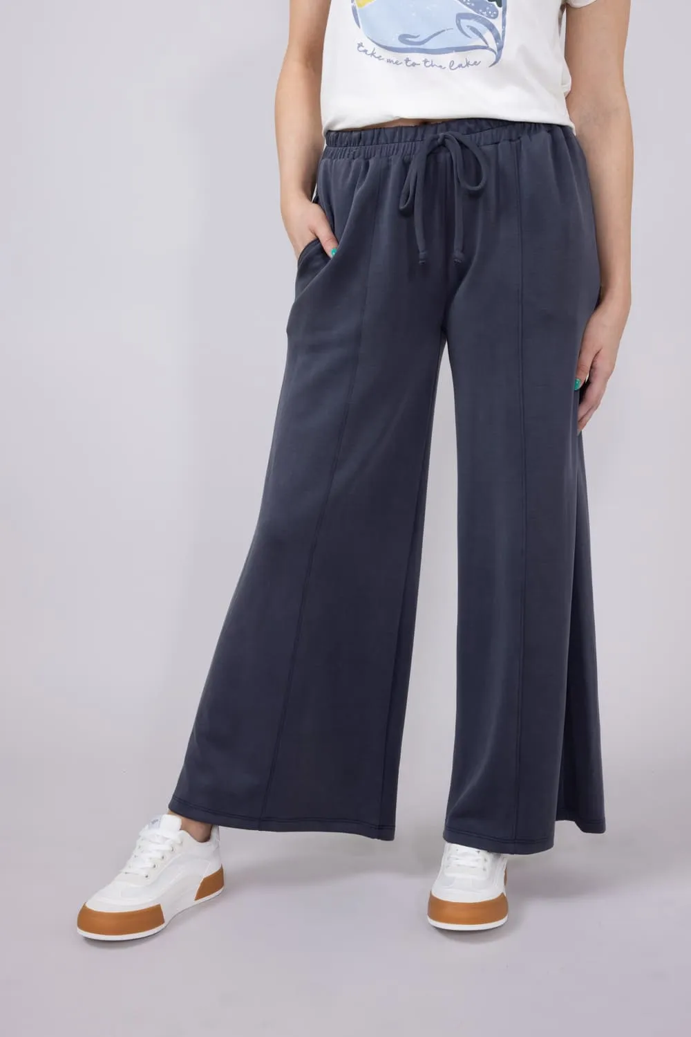 Wide Leg Lounge Pants for Women in Graphite | NP70337-GRAPHITE sold by Glik’s product image thumbnail 2