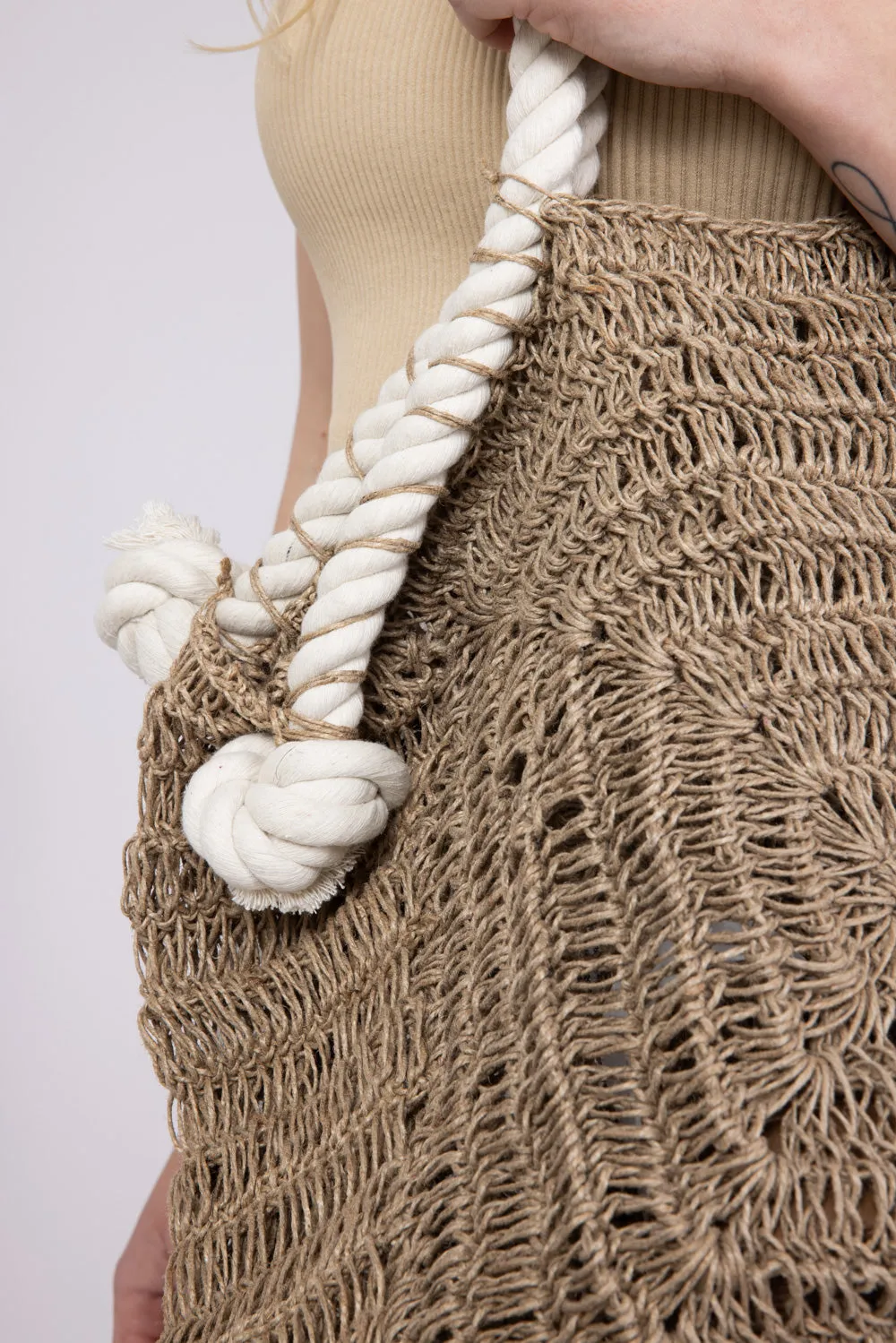 Jute Bag with Rope Handle in Natural | H513A sold by Glik’s product image thumbnail 3