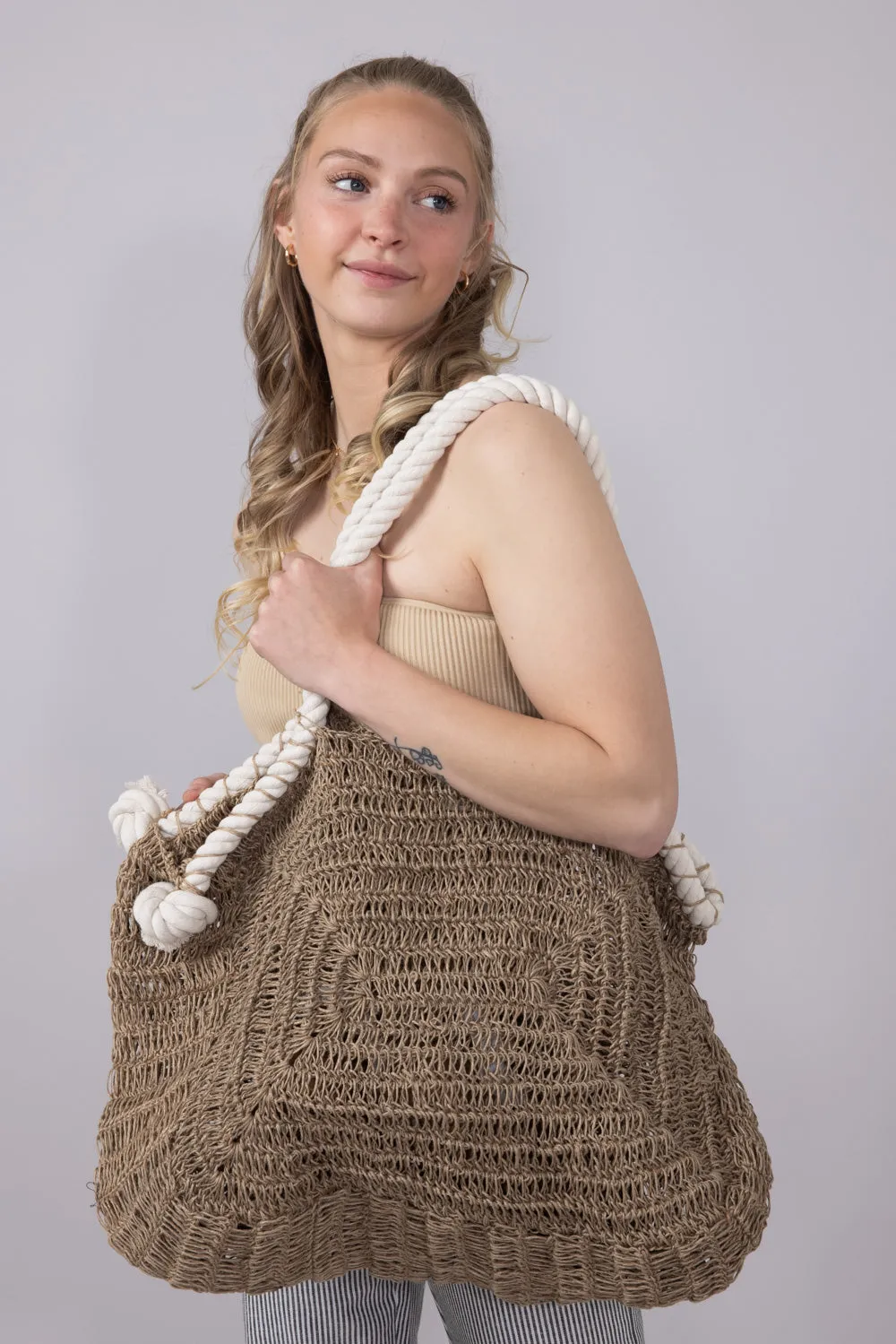 Jute Bag with Rope Handle in Natural | H513A sold by Glik’s product image thumbnail 4