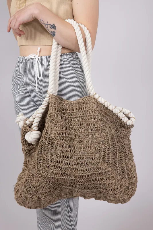 Jute Bag with Rope Handle in Natural | H513A sold by Glik’s