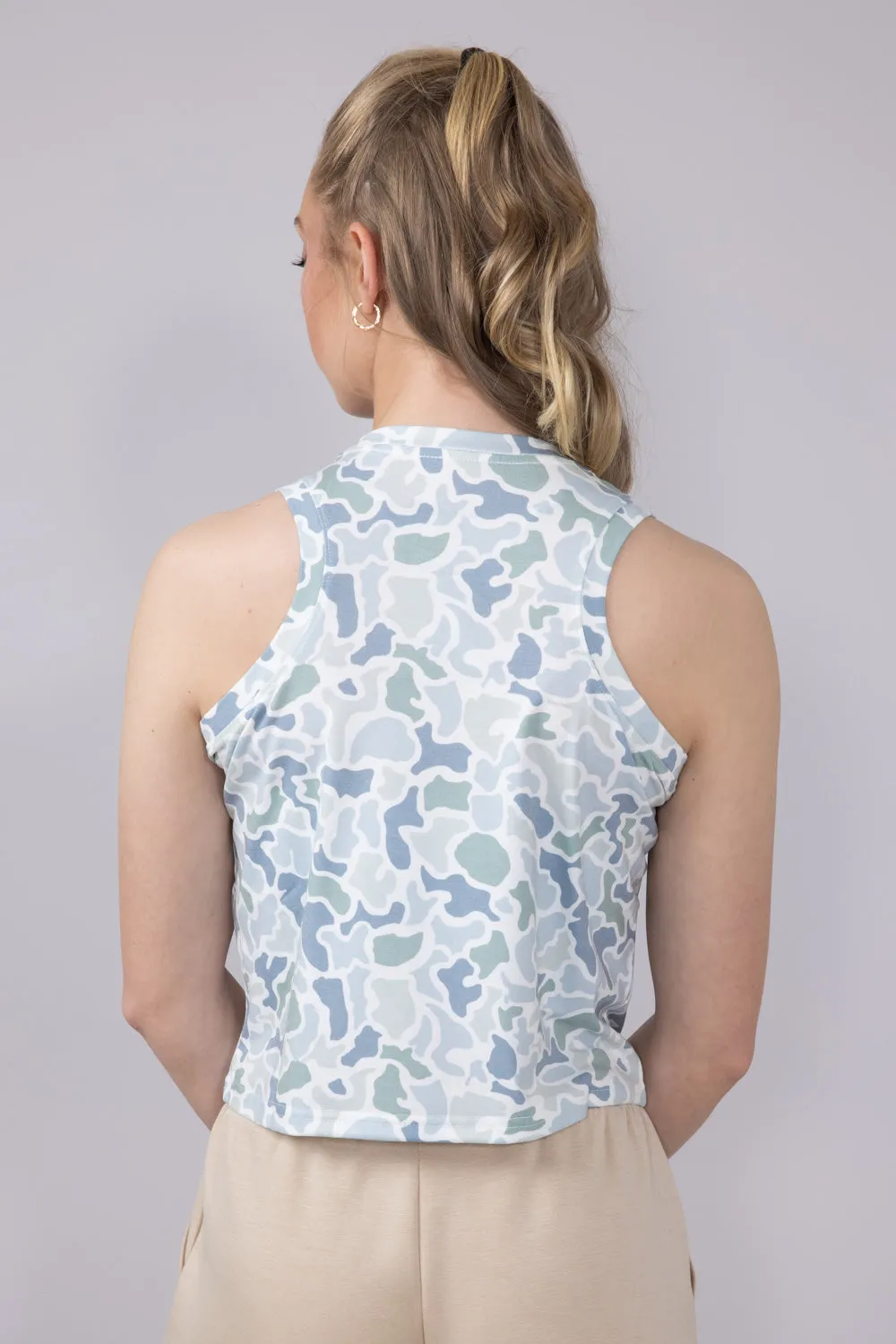 Local Girl Muscle Tank Top for Women in Coast Blue Camo | L5140001-LCC sold by Glik’s product image thumbnail 2