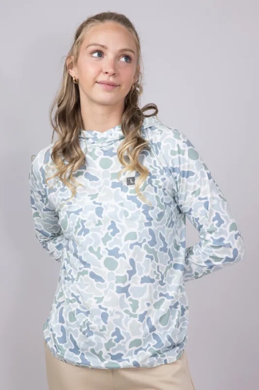 Local Girl Heather Blend Hoodie for Women in Coast Blue Camo | L5140000-LCC sold by Glik’s