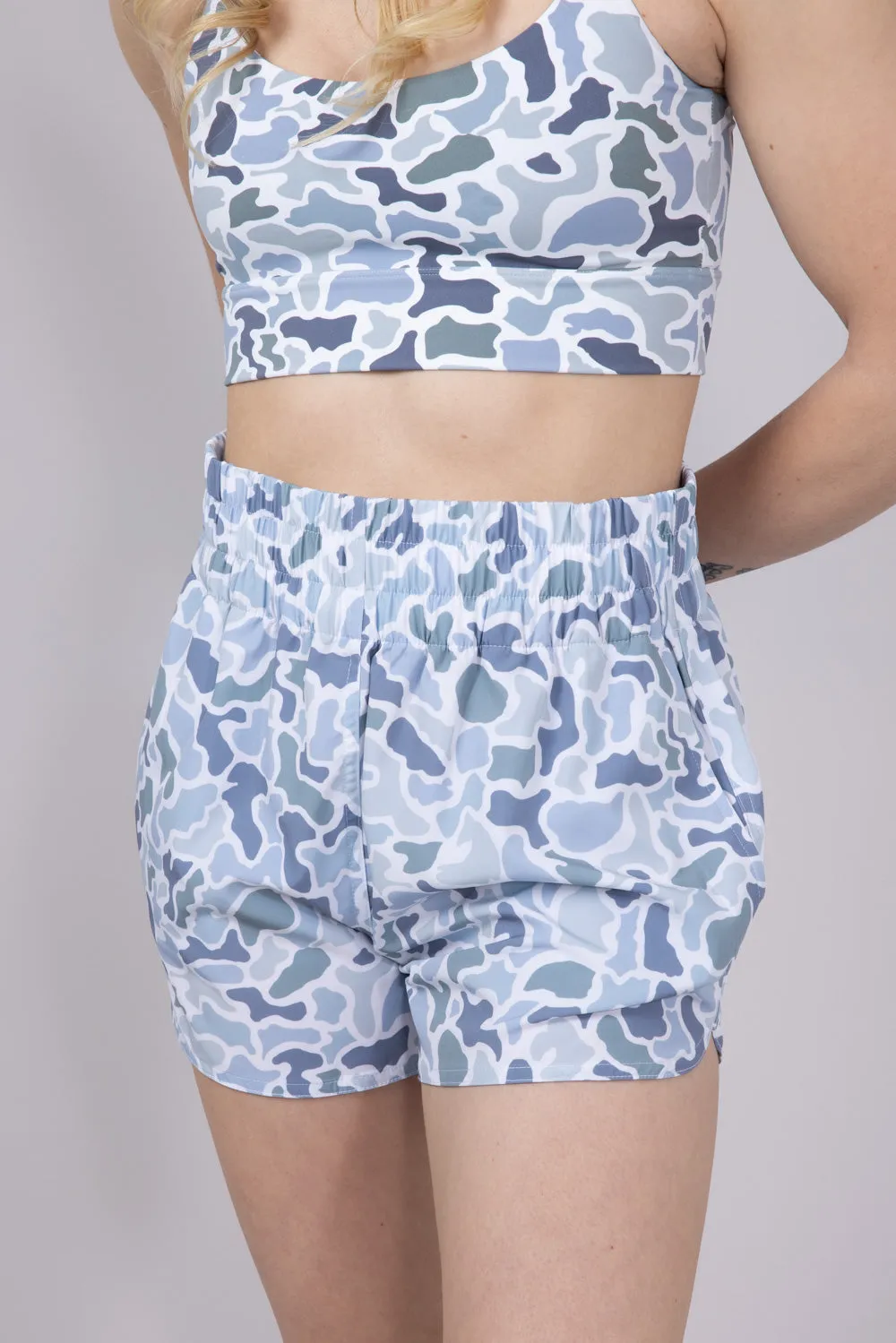 Local Girl High Waisted Volley Shorts for Women in Light Grey Camo | L5160000-LCC sold by Glik’s product image thumbnail 4
