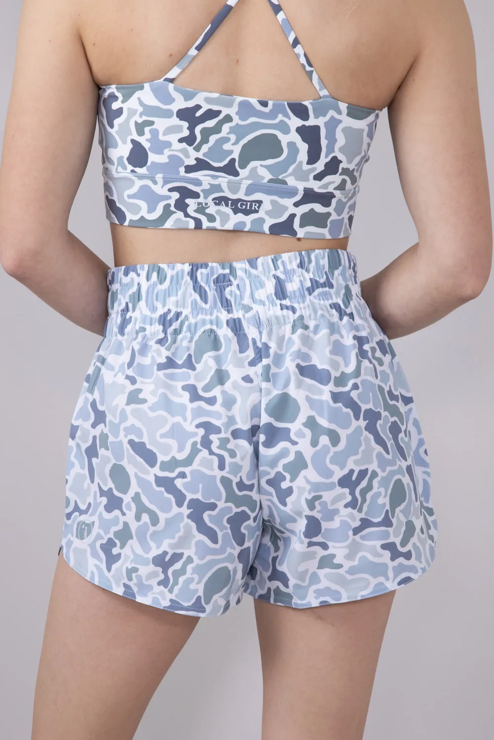 Local Girl High Waisted Volley Shorts for Women in Light Grey Camo | L5160000-LCC sold by Glik’s product image thumbnail 2