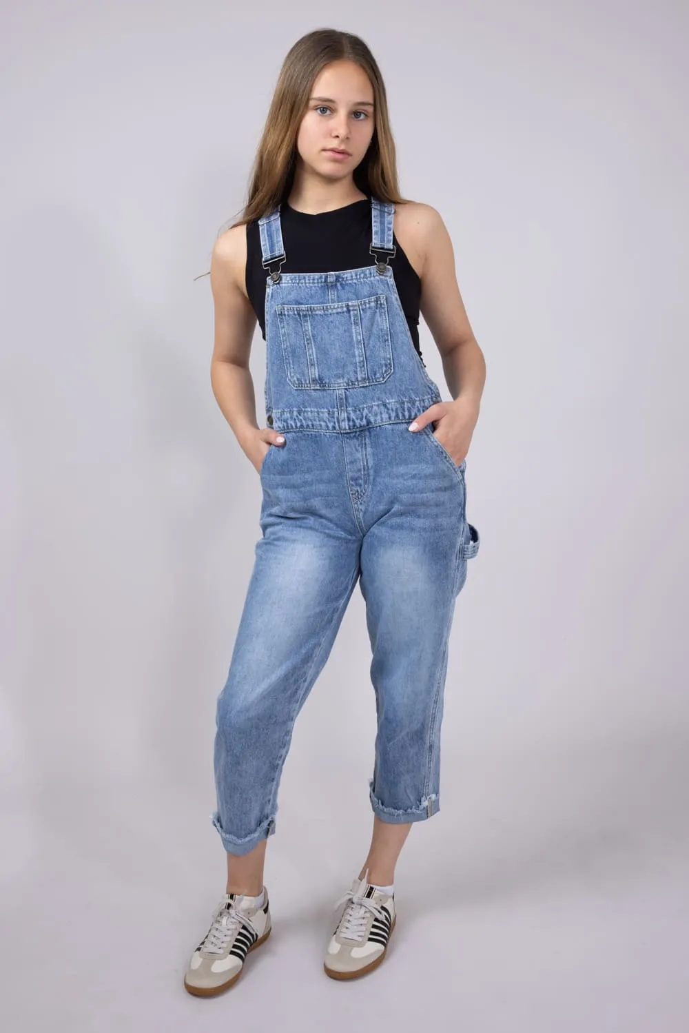 KanCan Youth Cordelia Relaxed Denim Overalls for Girls | YC10003M-MEDIUM sold by Glik’s product image thumbnail 2