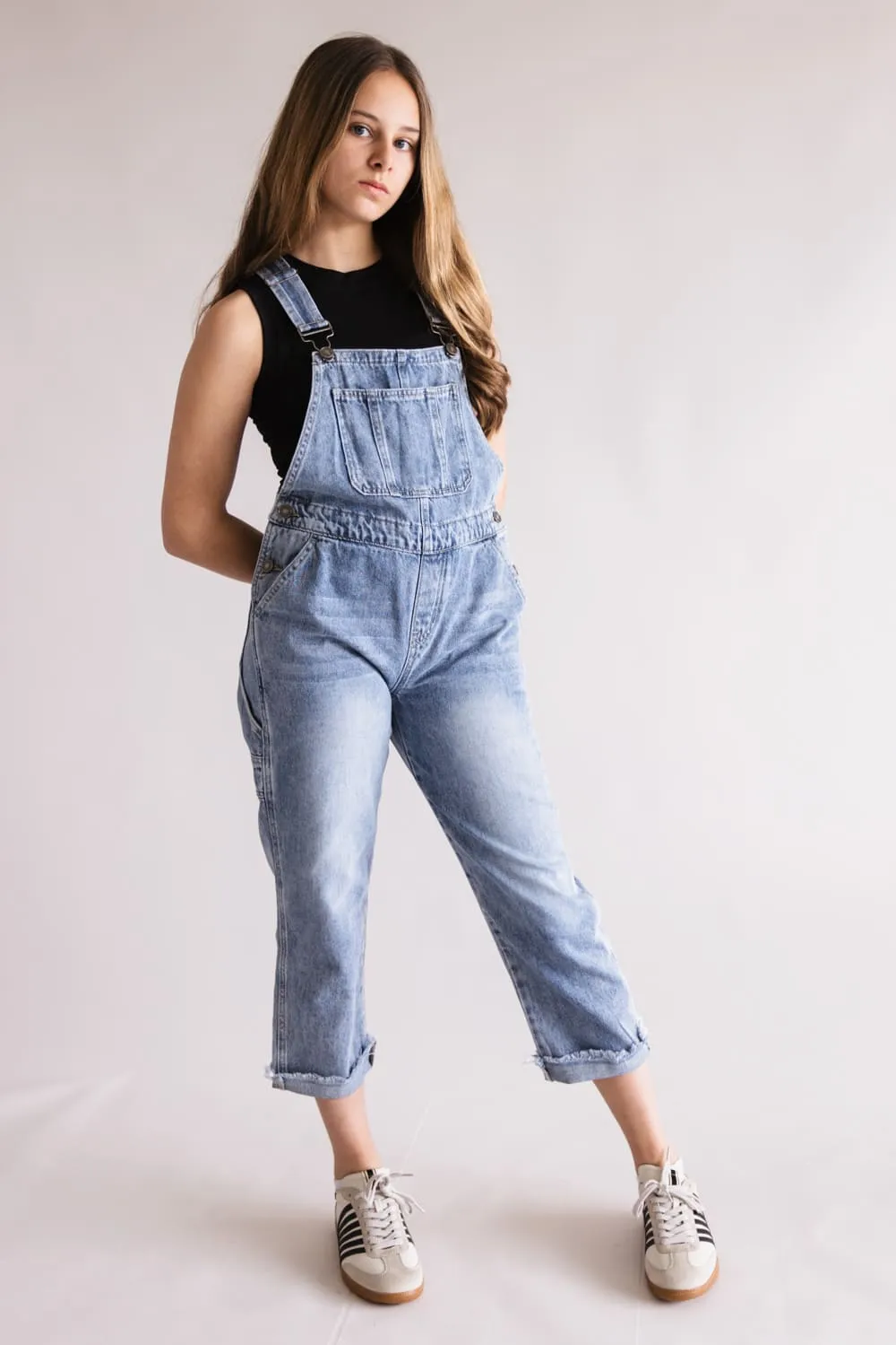 KanCan Youth Cordelia Relaxed Denim Overalls for Girls | YC10003M-MEDIUM sold by Glik’s