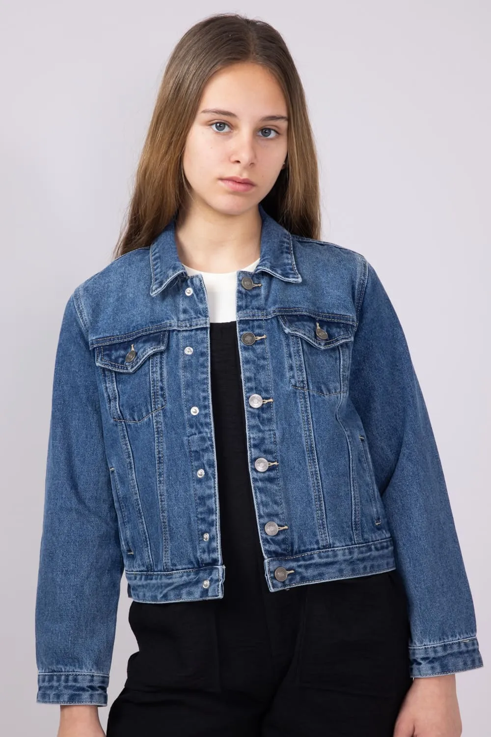 KanCan Youth Classic Denim Jacket for Girls in Dark Wash | YC5007D-DARK sold by Glik’s product image thumbnail 3
