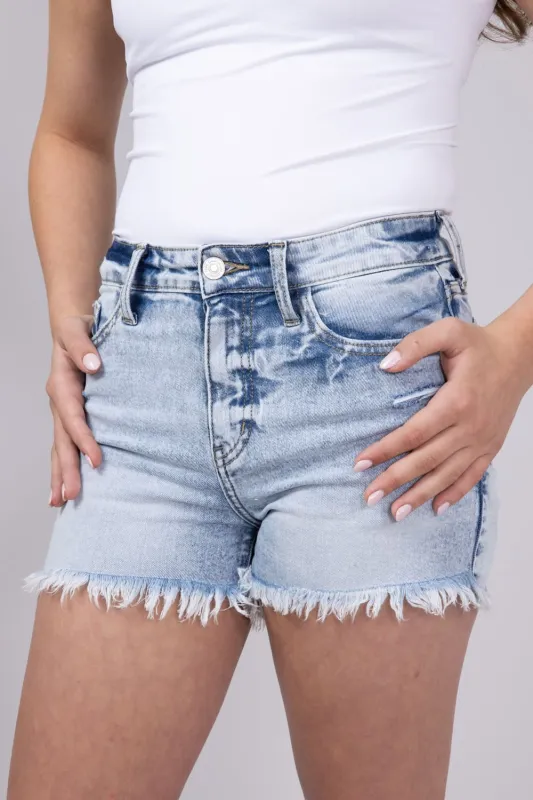 KanCan Youth Frayed Hem Mom Denim Shorts for Girls | YC20025L-LIGHT sold by Glik’s