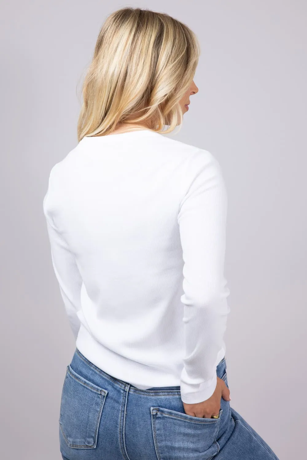Thread & Supply Jess Long Sleeve Shirt for Women in White | T2960BRTS-WHITE sold by Glik’s product image thumbnail 4