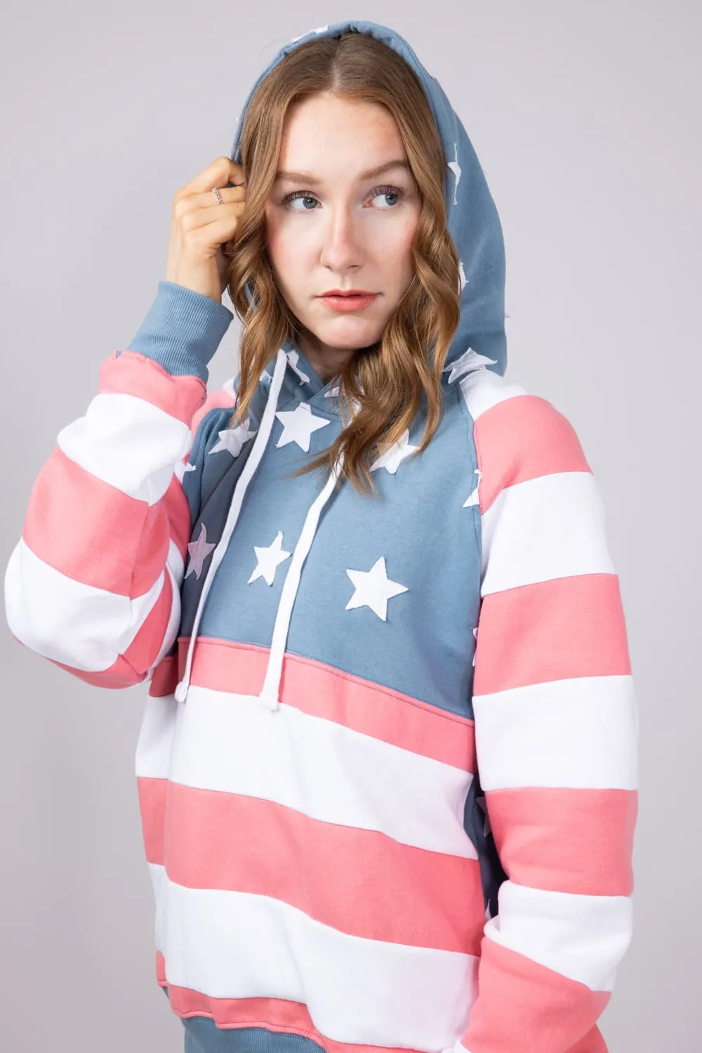 Simply Southern Patched Stars & Stripes Hoodie for Women in Multi | PP-0125-HD-PATCH-USA sold by Glik’s product image thumbnail 3