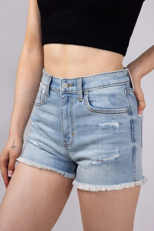 Eunina Lulu Super High Rise Cut Off Denim Shorts for Women | E38061FAV sold by Glik’s