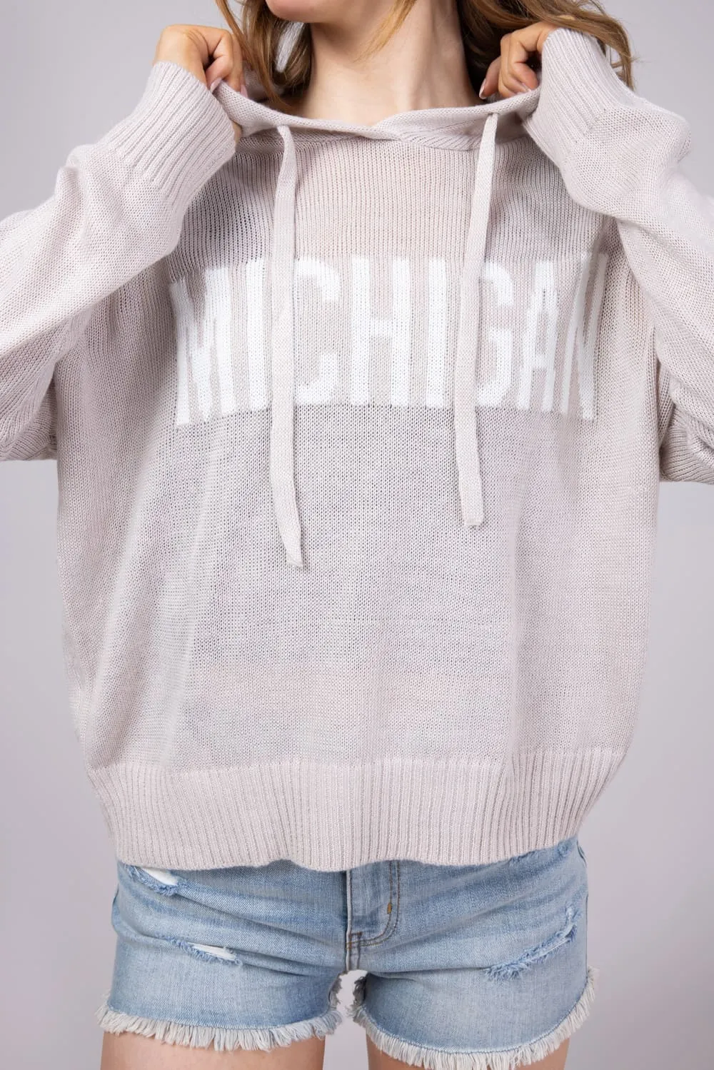 Ocean Drive Michigan Hoodie Sweater for Women in Sand | B13005-1295-MI-HOOD-SAND sold by Glik’s product image thumbnail 3