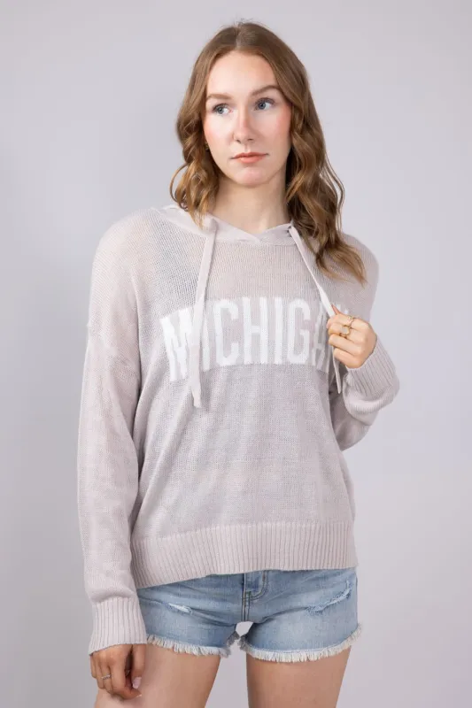 Ocean Drive Michigan Hoodie Sweater for Women in Sand | B13005-1295-MI-HOOD-SAND sold by Glik’s