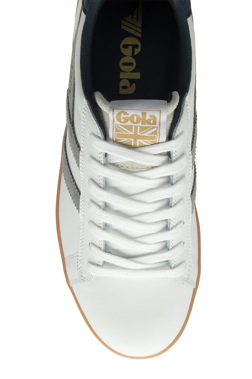 Gola Equipe II Leather Sneakers for Men in White/Cement | CMB388-WC sold by Glik’s product image thumbnail 4
