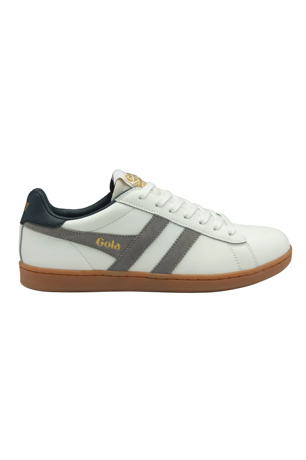 Gola Equipe II Leather Sneakers for Men in White/Cement | CMB388-WC sold by Glik’s product image thumbnail 3