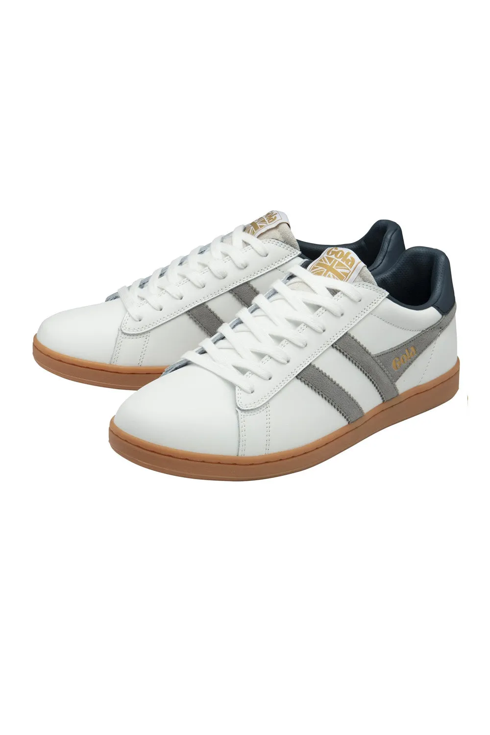 Gola Equipe II Leather Sneakers for Men in White/Cement | CMB388-WC sold by Glik’s product image thumbnail 2