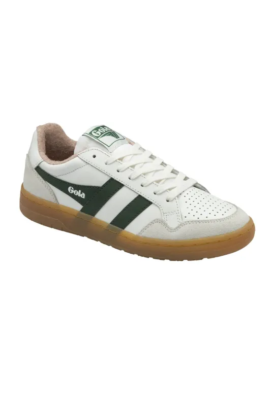 Gola Eagle '86 Sneakers for Women in White/Evergreen | CLB572-WN sold by Glik’s