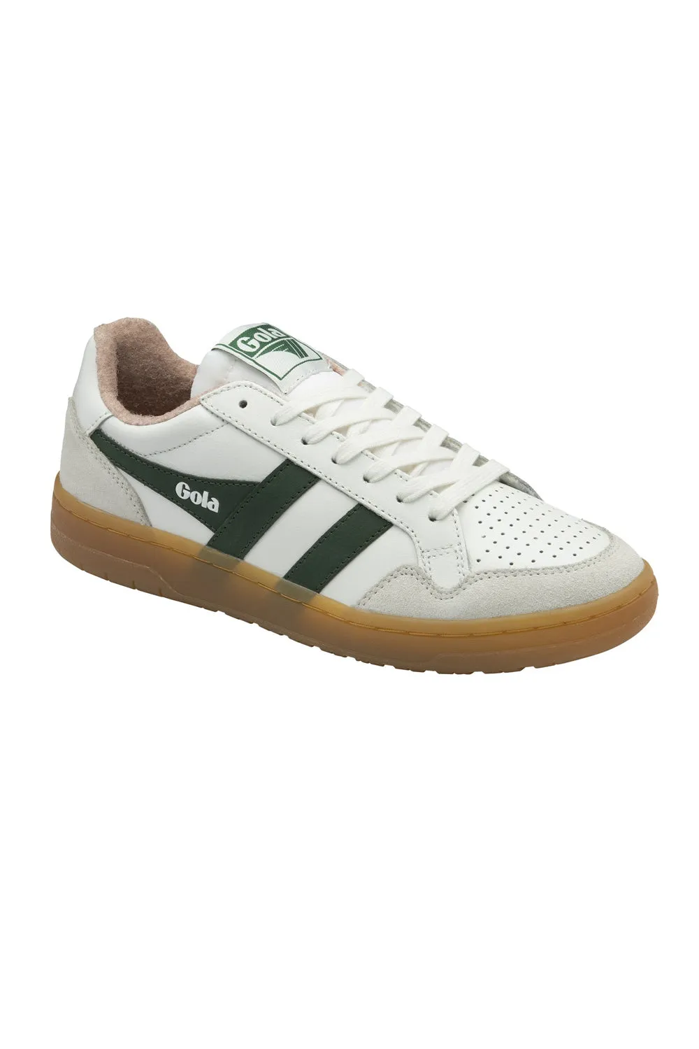 Gola Eagle '86 Sneakers for Women in White/Evergreen | CLB572-WN sold by Glik’s