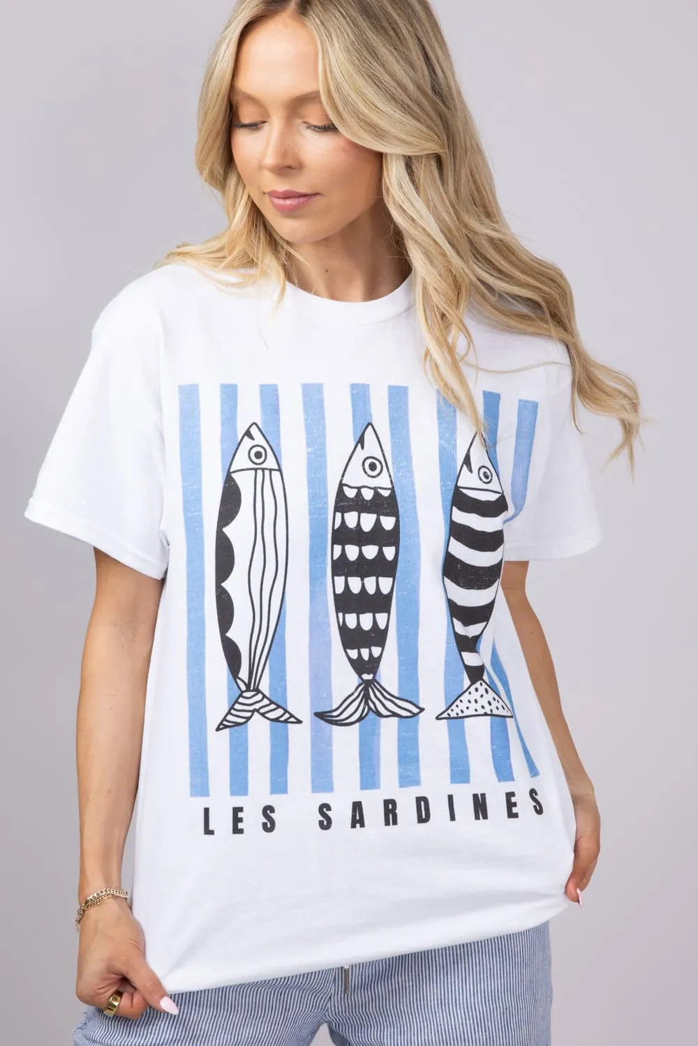 Les Sardines Oversized T-Shirt for Women in White | 32913X-OTS-WHITE sold by Glik’s product image thumbnail 3