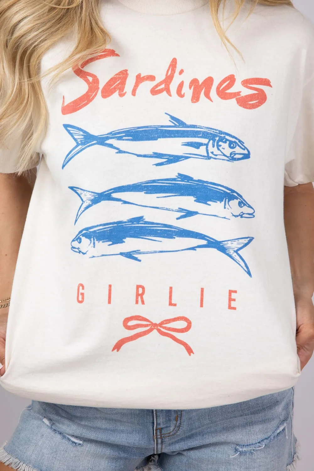 Sardines Girlie Oversized T-Shirt for Women in Ivory | 32911X-OTS-IVORY sold by Glik’s product image thumbnail 3