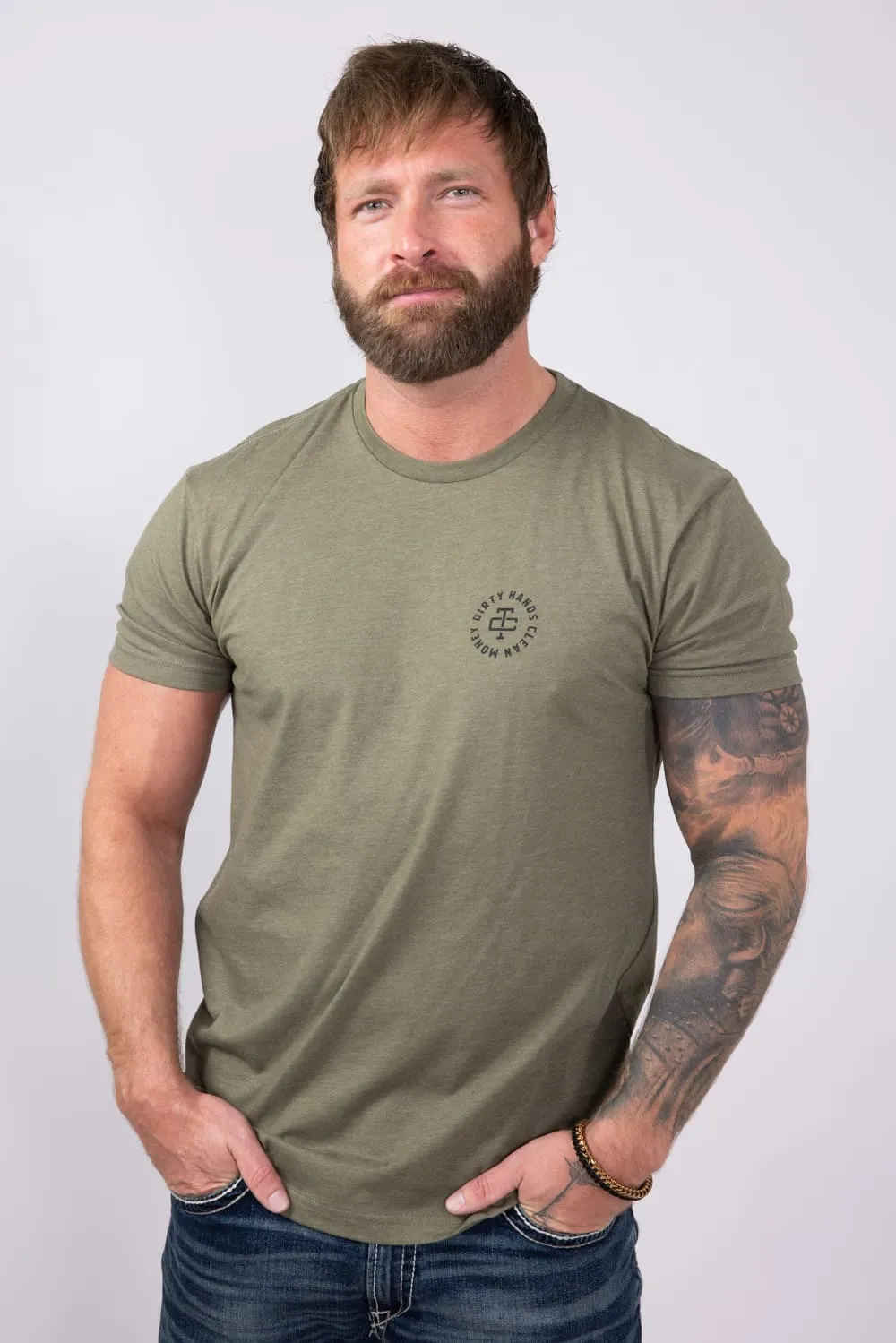 Troll Co Twisting Wrenches T-Shirt for Men in Green | TC1588-MILGRN sold by Glik’s product image thumbnail 3