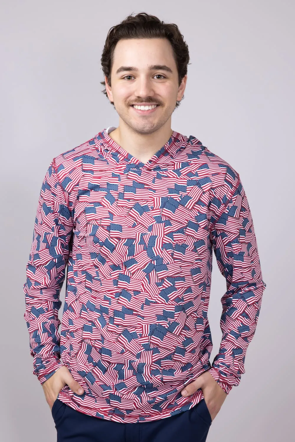 USA Performance Hoodie for Men in White | BB373-USA sold by Glik’s