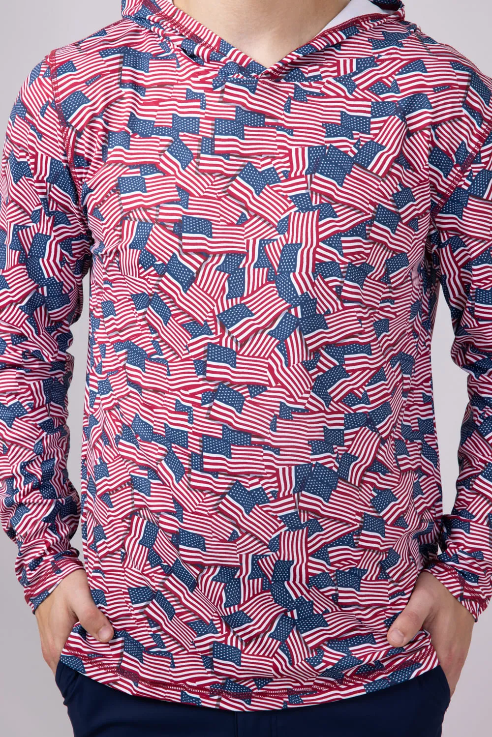 USA Performance Hoodie for Men in White | BB373-USA sold by Glik’s product image thumbnail 2