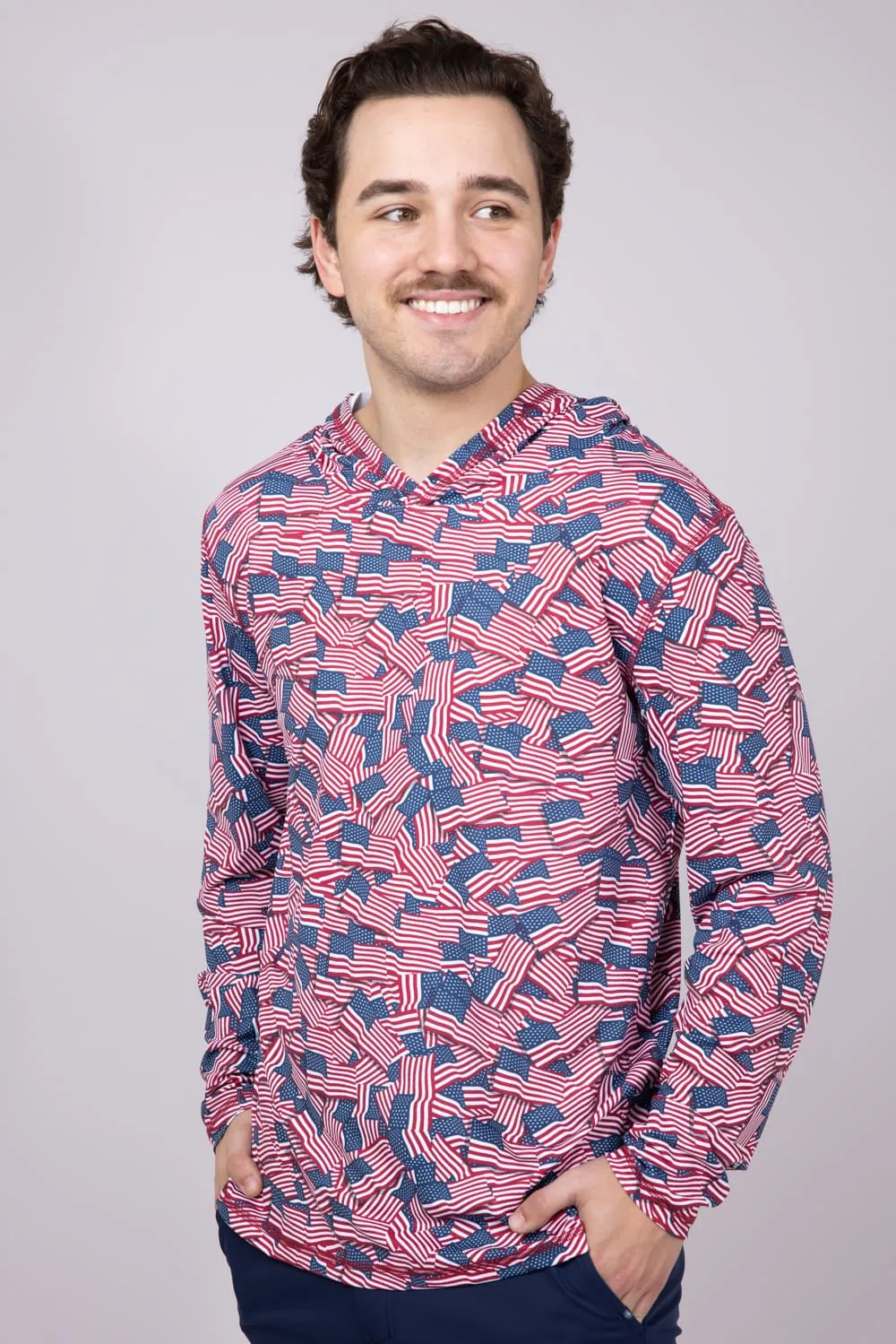 USA Performance Hoodie for Men in White | BB373-USA sold by Glik’s product image thumbnail 3