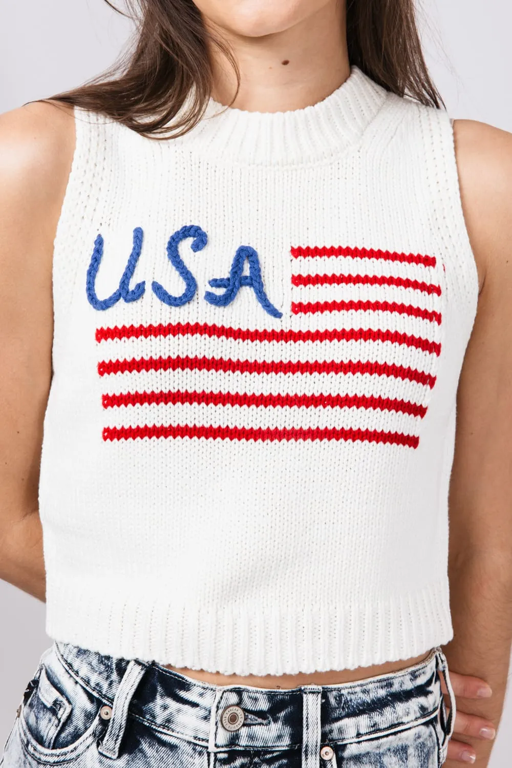 USA Knit Tank Top for Women in White | MWT6198-4-WHITE sold by Glik’s product image thumbnail 2