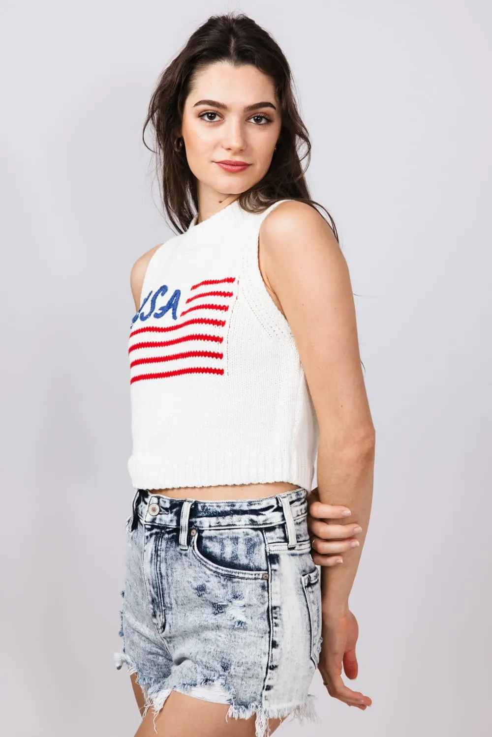 USA Knit Tank Top for Women in White | MWT6198-4-WHITE sold by Glik’s product image thumbnail 3